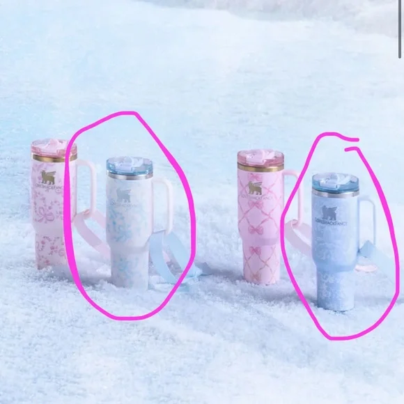 LoveShackFancy x Stanley BLUE Holiday Quencher ProTour Blue Ornaments - Set of 2 - Picture 4 of 4